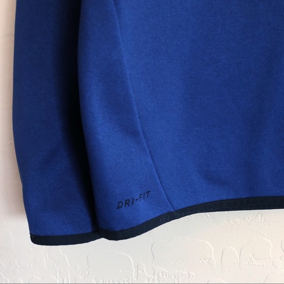 NIKE Dri-Fit Men’s Fleece Royal Blue Pullover quarter zip Sweater S - Picture 8 of 8
